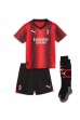 Fotbalové Dres AC Milan Olivier Giroud #9 Dětské Domácí Oblečení 2023-24 Krátký Rukáv (+ trenýrky)